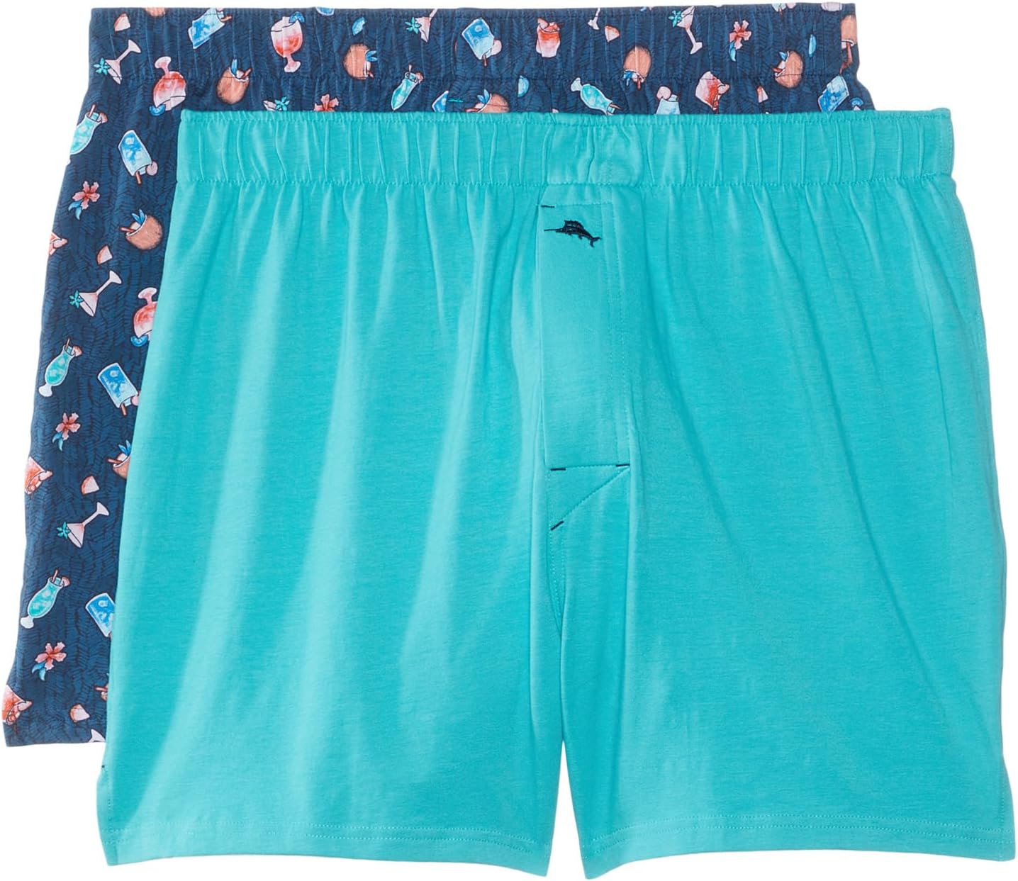 

Боксеры Tommy Bahama 2 Pack Knit Boxer, цвет Aqua & Soft Turquoise Cocktail Print