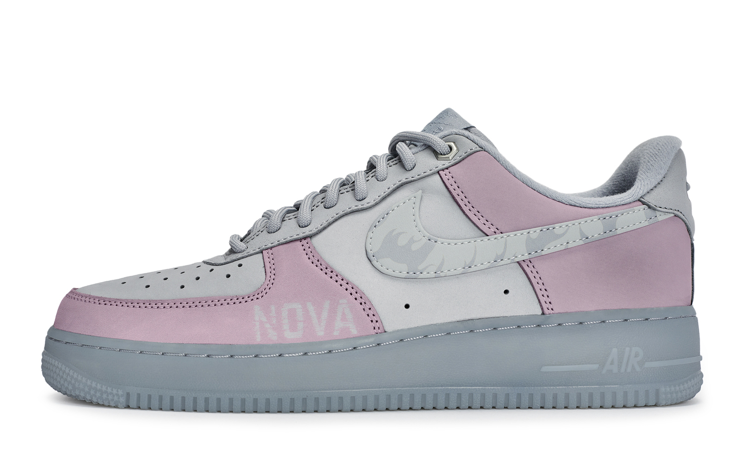 

Nike Кроссовки для скейтбординга Air Force 1 ATHS Ash Nebula Abrasion Resistant низкие мужские серые розовые