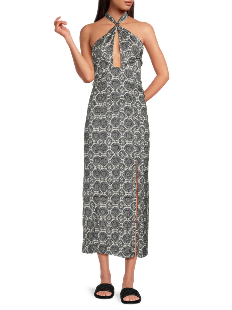 

Платье макси с узором Кармель Solid & Striped, черный