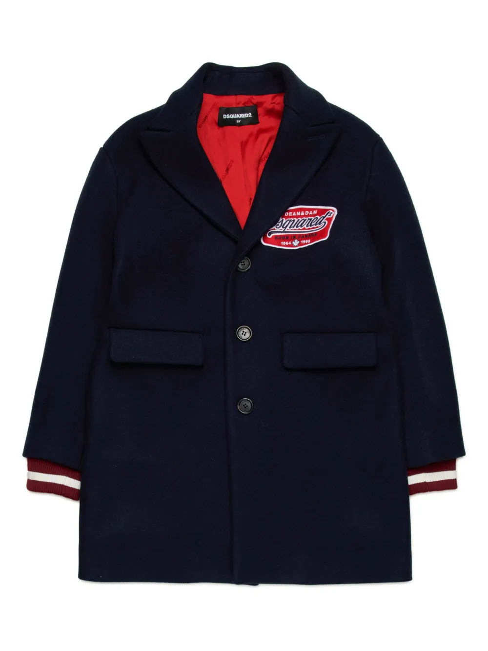 

Льняной пиджак с контрастными манжетами DSQUARED2 KIDS, синий