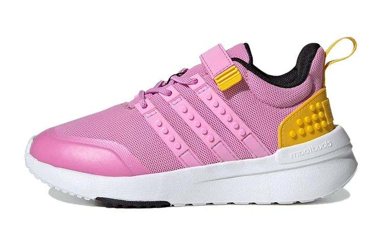 

Детские кроссовки LEGO x Racer TR21 с низким верхом, устойчивые к истиранию Adidas Neo, розовый/желтый