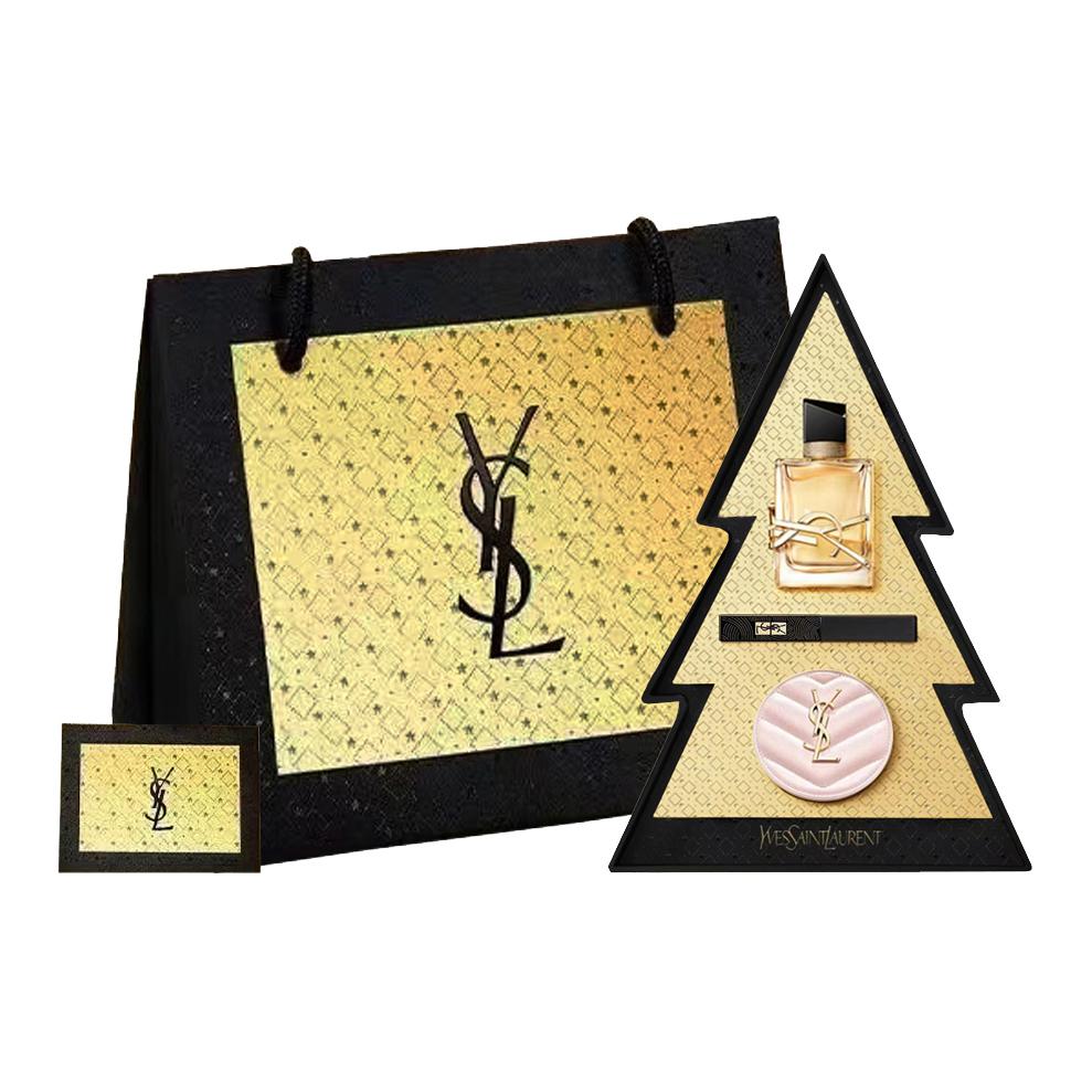 

Saint Laurent Рождественский набор косметики Gilded Star Diamond Box, лимитированная серия: легко растушевываемая помада + воздушная подушка + парфюм