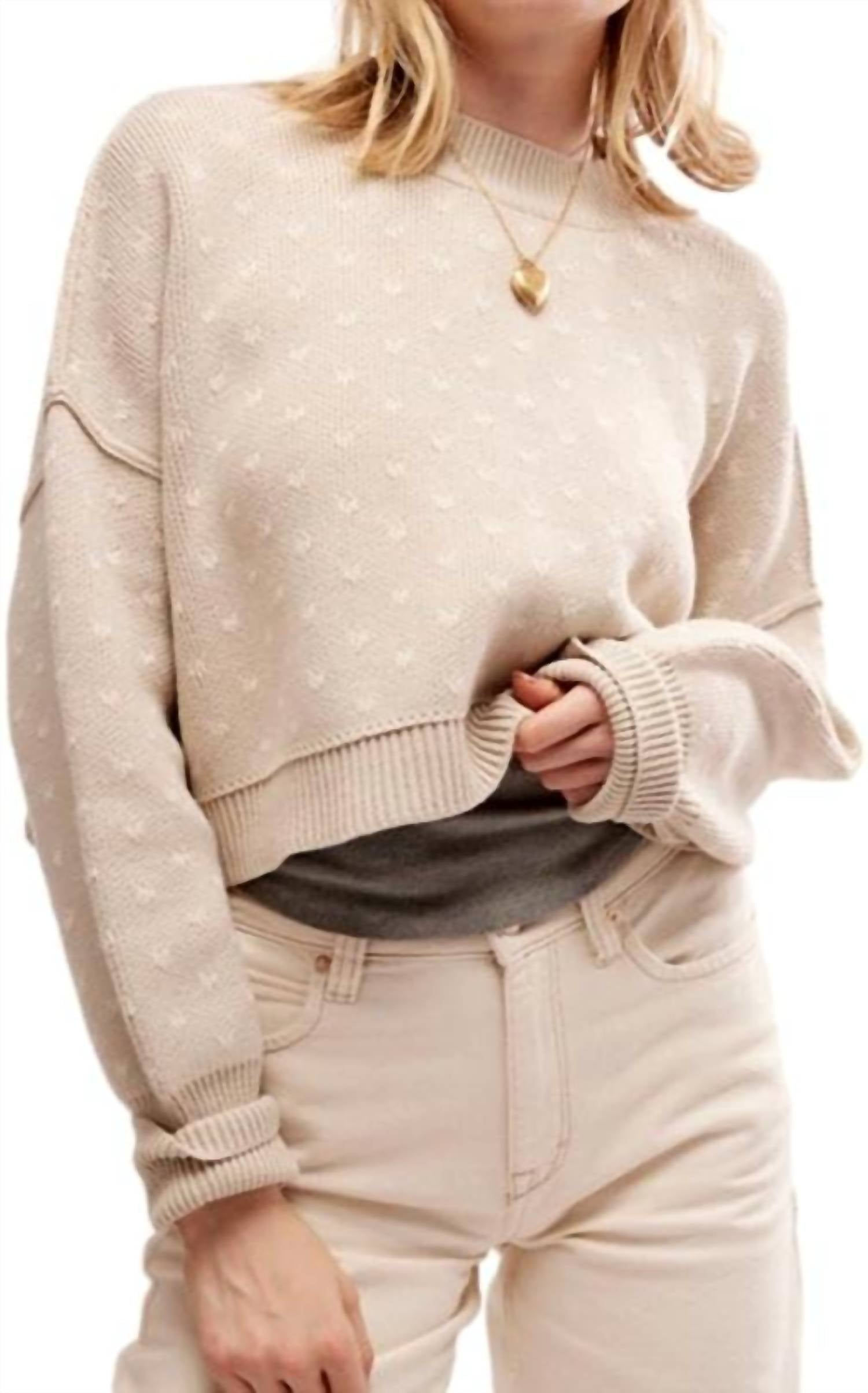 

Свитер кроп "Изи Стрит" в комбинации овсяного цвета Free People, Oatmeal Combo