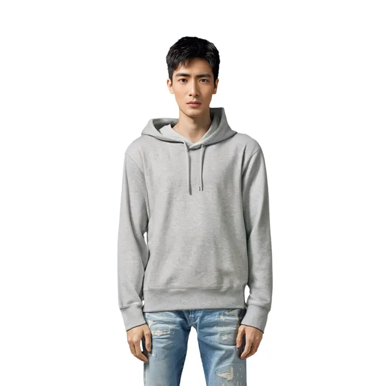 Толстовка унисекс небесно-серая Uniqlo, серый — фото 4