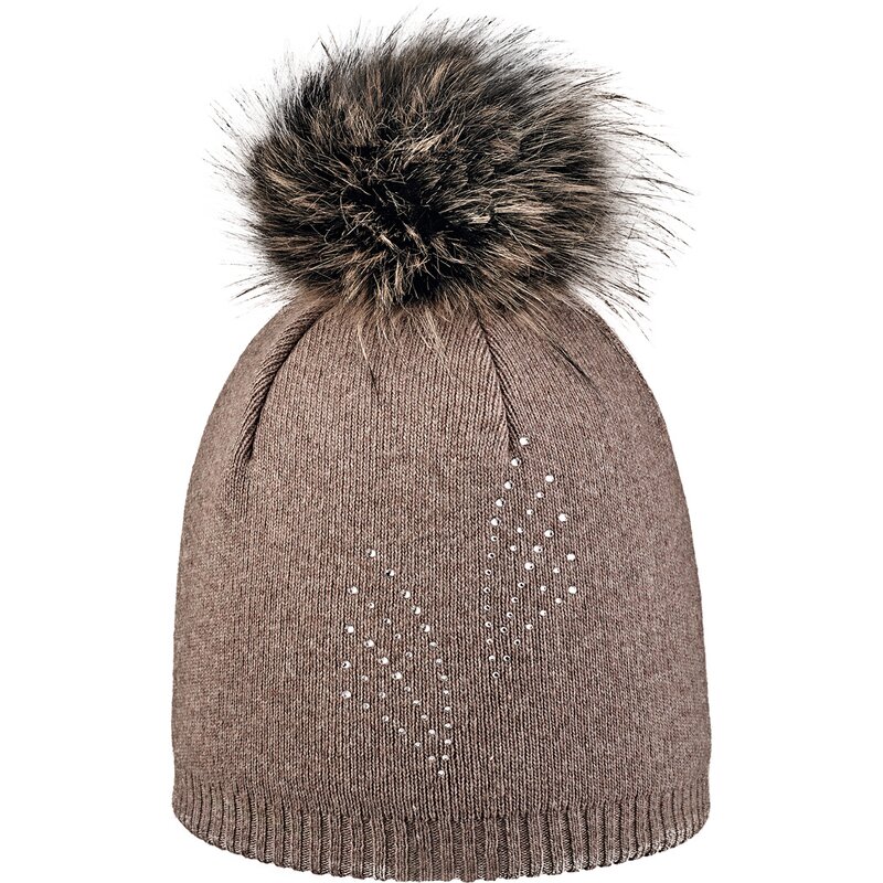 

Шапка с помпоном Areco, коричневый