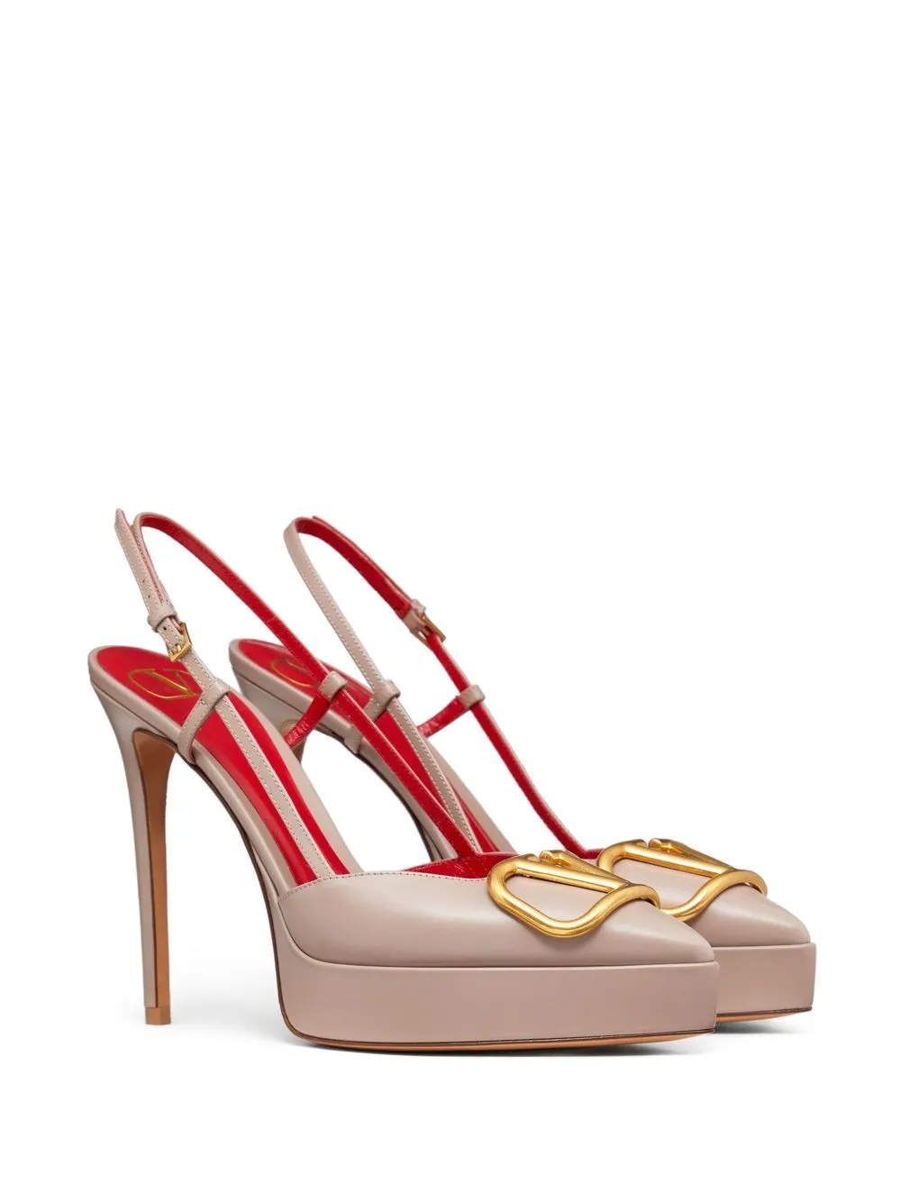 Туфли с ремешком на пятке и логотипом VLogo Signature VALENTINO GARAVANI, нейтральный — фото 2