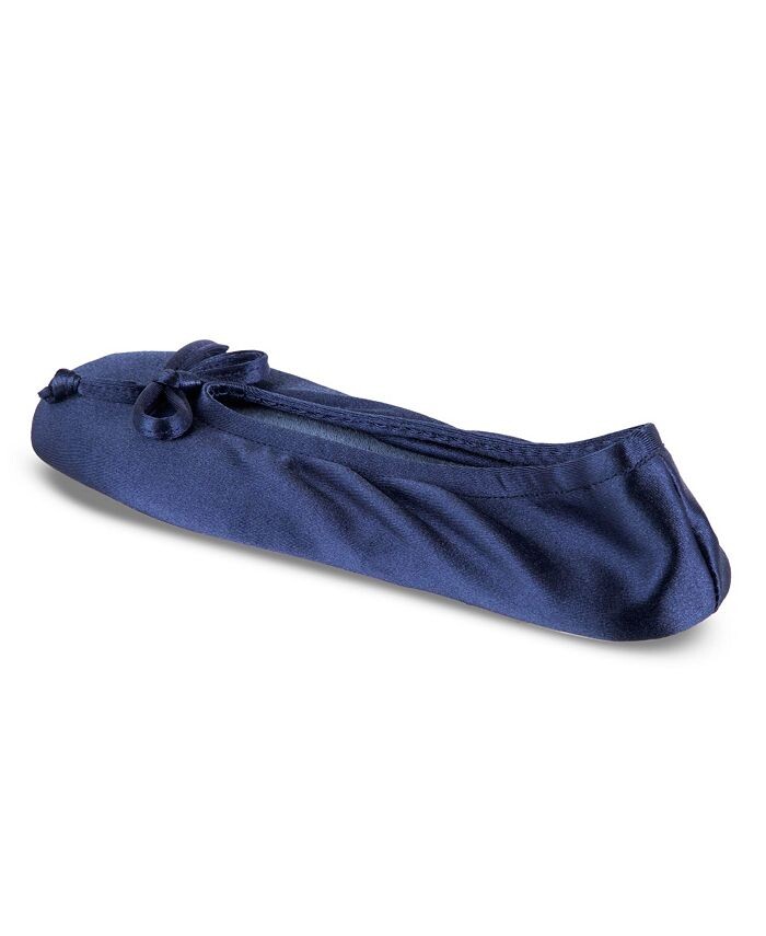 Женские атласные балетки с бантом Isotoner Signature, цвет Navy Blue — фото 4