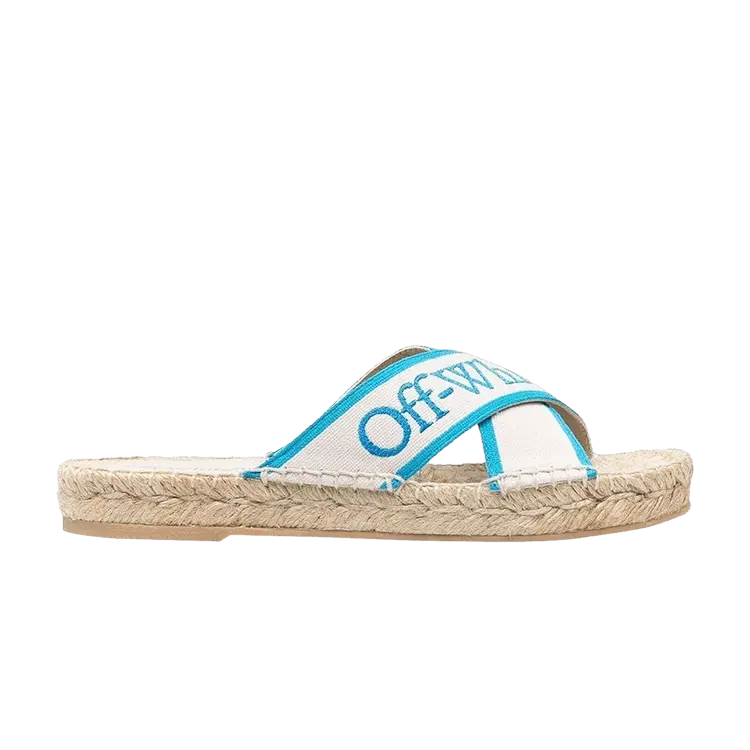 Эспадрильи Off-White Wmns Bookish Criss-Cross Espadrille Sliders Nude Blue, синий