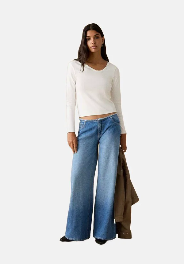 Топ с длинными рукавами Mango Kids, Blanc Cassé