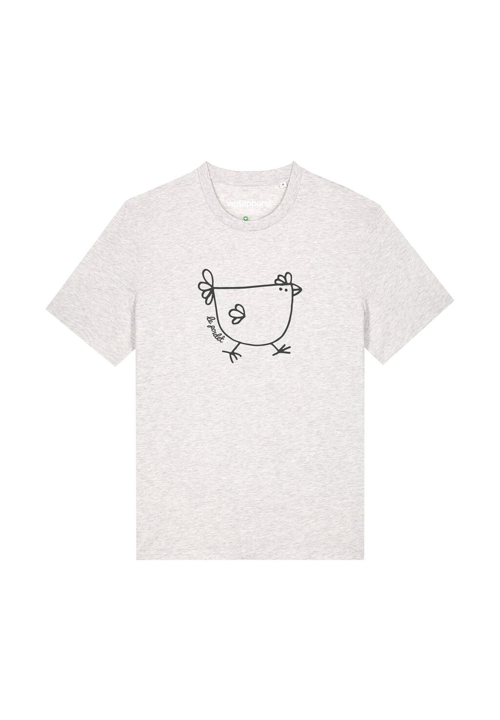 

Футболка с принтом LE POULET DAS HUHN watapparel, цвет Mottled Light Grey