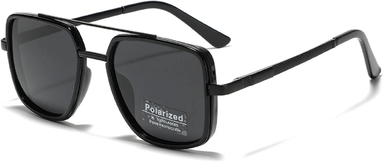 

Квадратные поляризованные солнцезащитные очки-пилот для мужчин, металлическая оправа TR90, женские коричневые солнцезащитные очки, модные очки для вождения mincl, C7