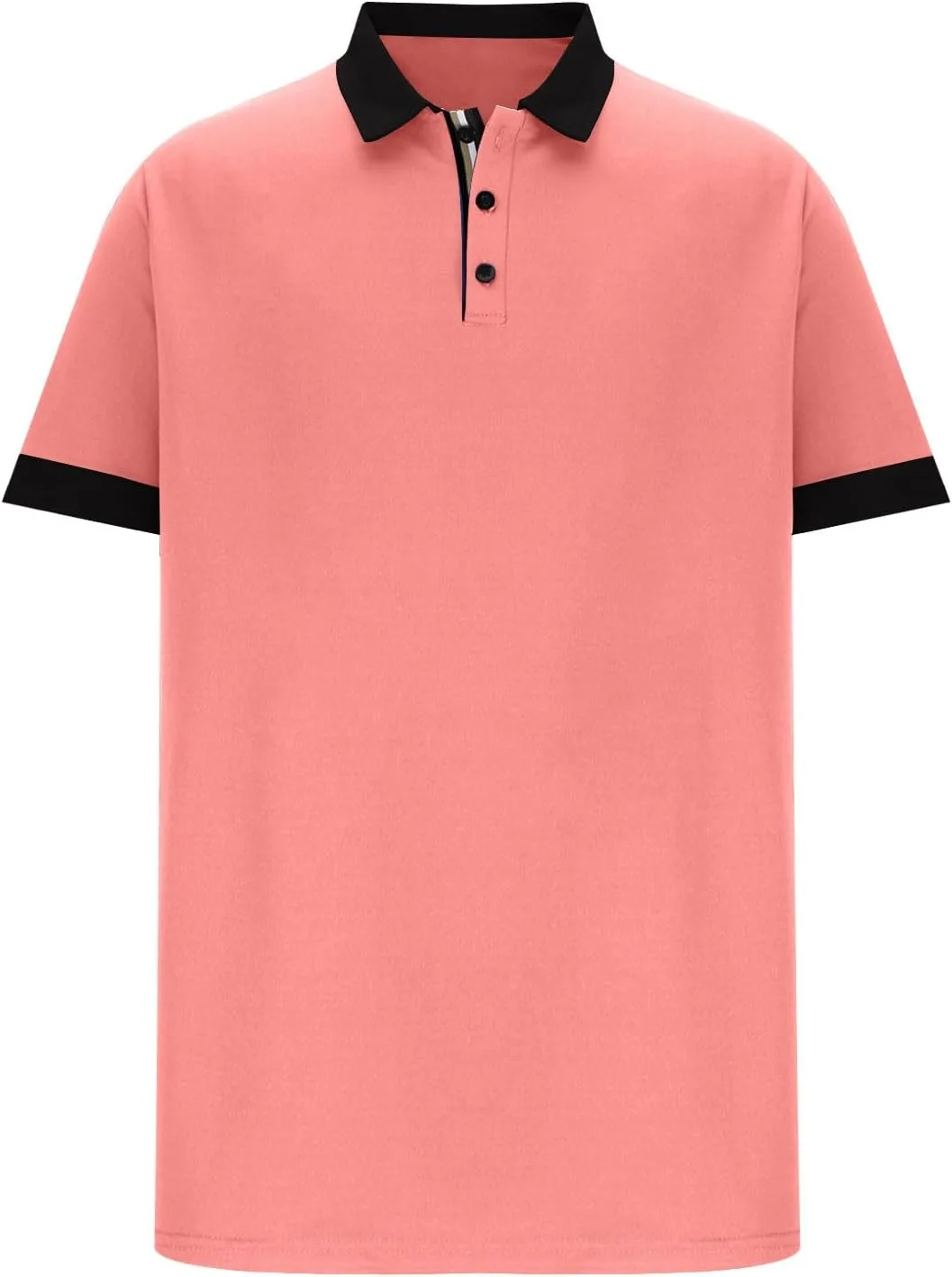 Мужская футболка с коротким рукавом slim fit, базовая, хлопковая, для спорта и зала, классическая, для гольфа, повседневная, стильная, летний топ Generic, розовый — фото 3