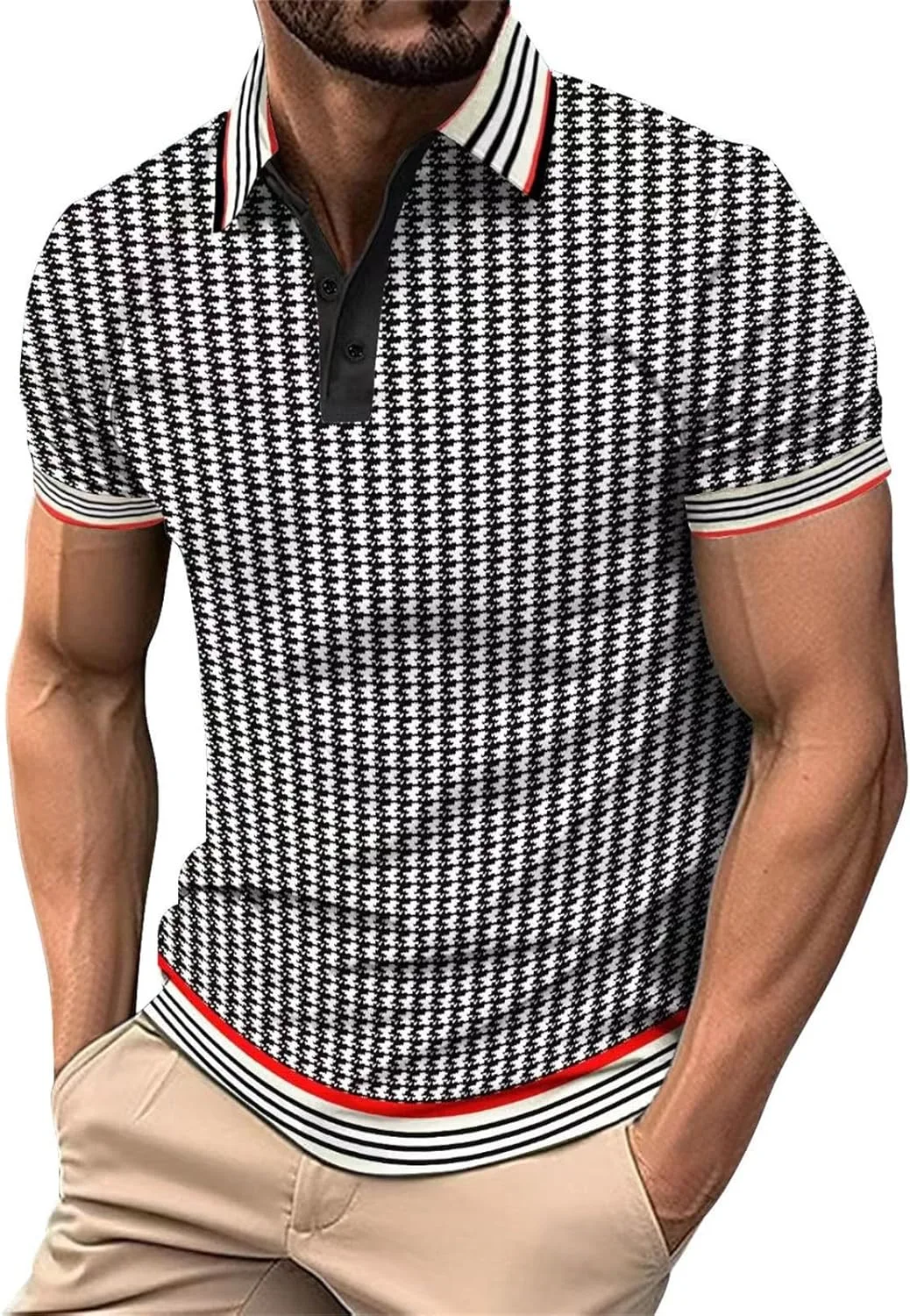 

Мужская футболка Polo с коротким рукавом и воротником-стойкой LCMTWX