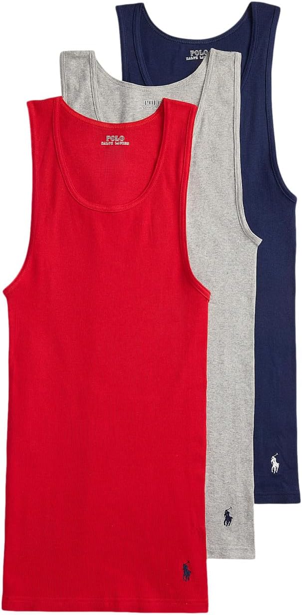 

Поло Polo Ralph Lauren 3-Pack Classic Fit Tanks, цвет Rl2000 Red/Andover Heather/Cruise Navy