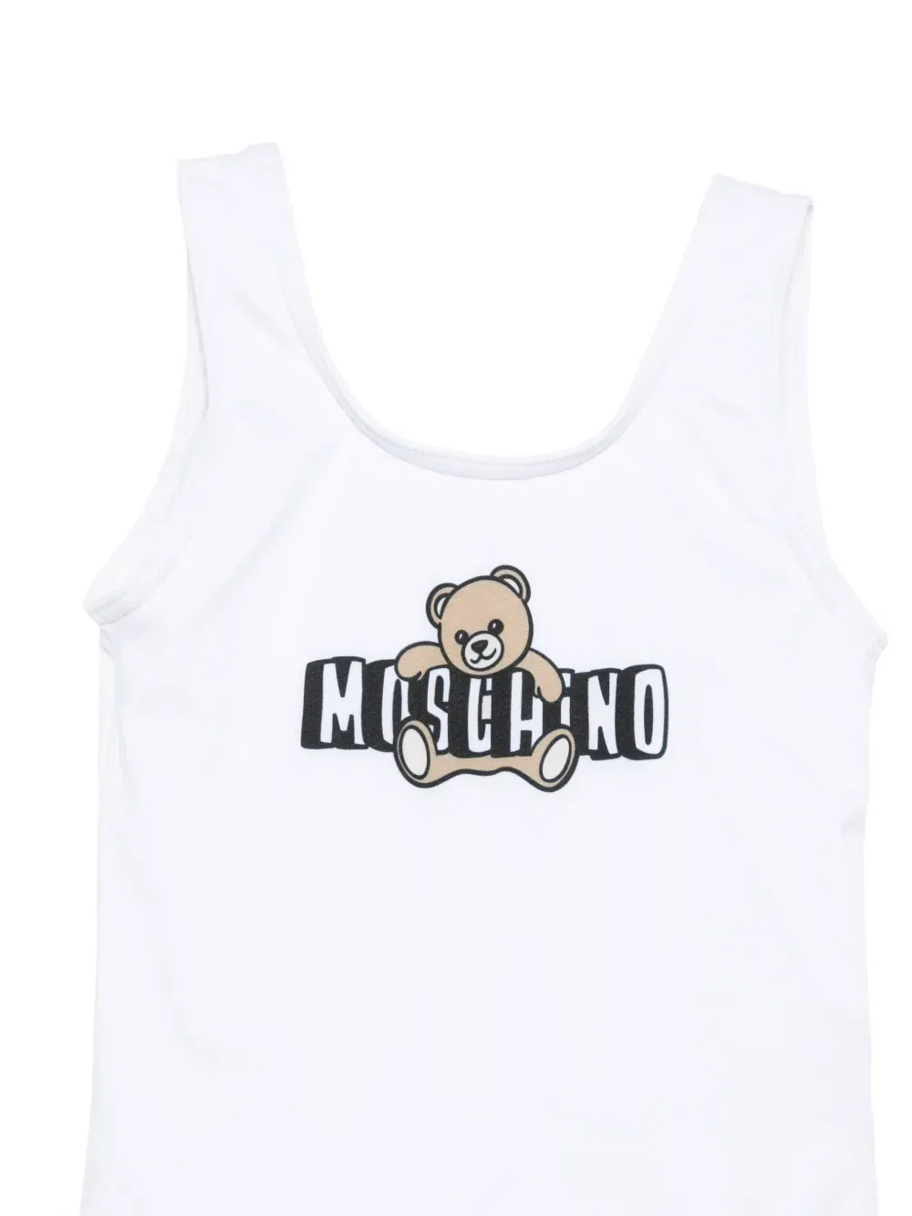 Купальник с логотипом и графическим рисунком Moschino Kids, белый — фото 3