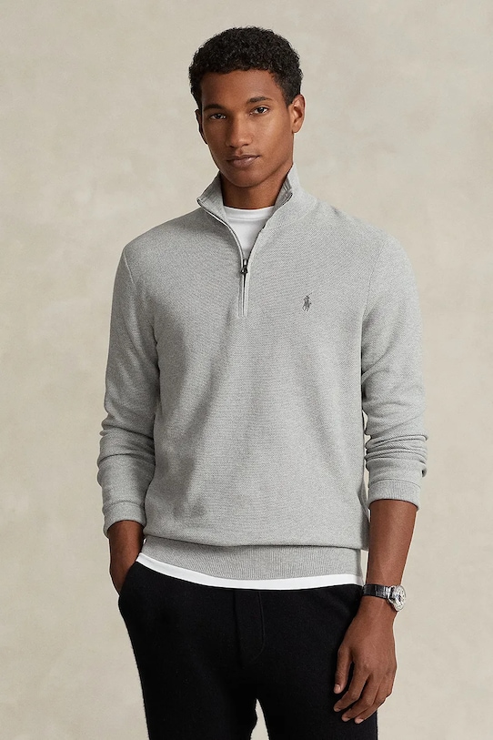 

Хлопковый свитер Polo Ralph Lauren, серый