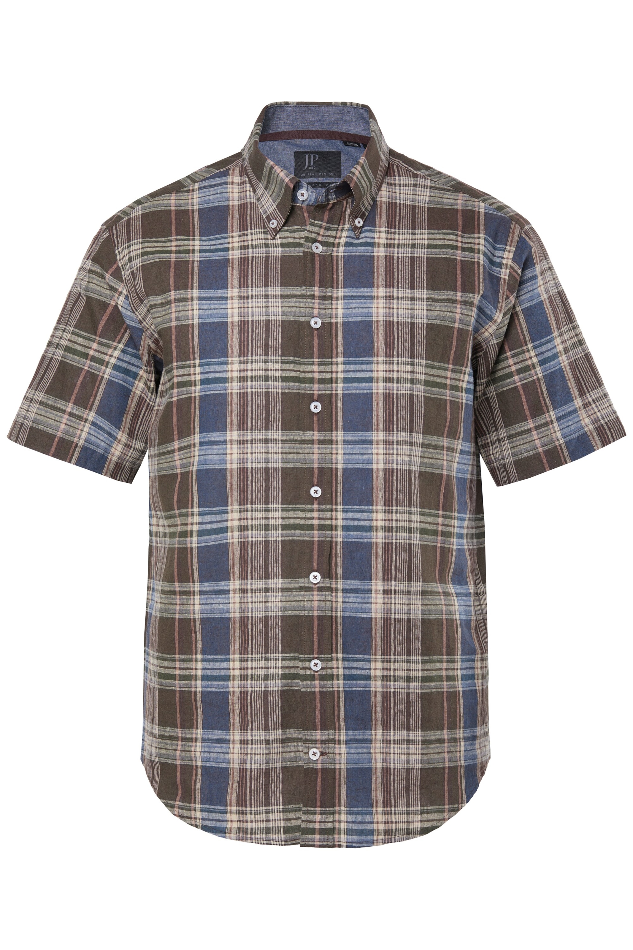 

JP1880 Рубашка на пуговицах Regular fit в темно-коричневом цвете