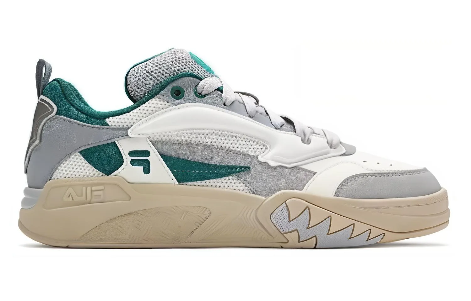 FILA Кроссовки баскетбольные мужские высокие винтажные серо-зеленые — фото 3