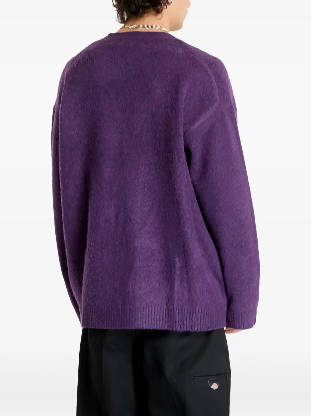 Кардиган One Point Hairly Yarn A BATHING APE, фиолетовый — фото 4