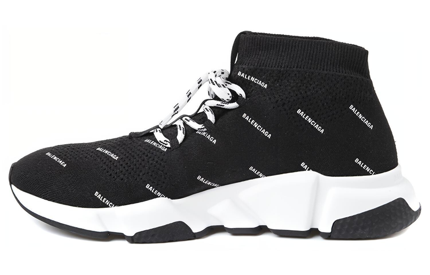 Кроссовки мужские Balenciaga Speed Lace Up, черный / белый — фото 4
