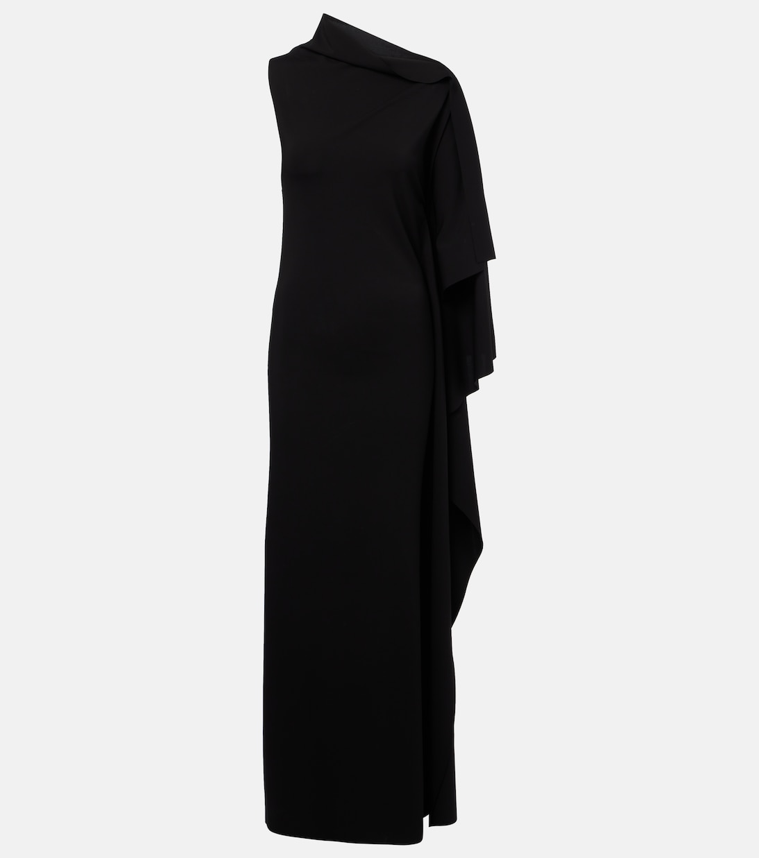 

Асимметриное драпированное макси-платье Sportmax, черный