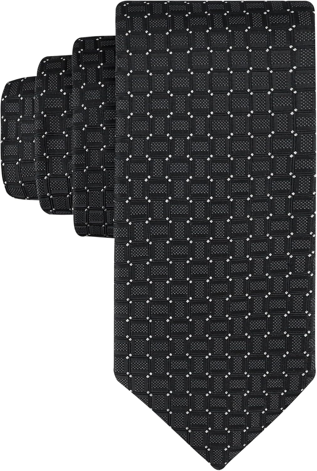 

Мужские черные однотонные и узорчатые галстуки Calvin Klein - классические галстуки для работы, свадеб и официальных мероприятий, Black Geo