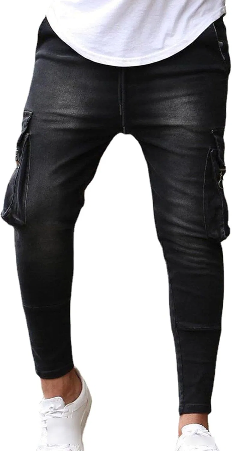 Джинсы карго скинни Black
