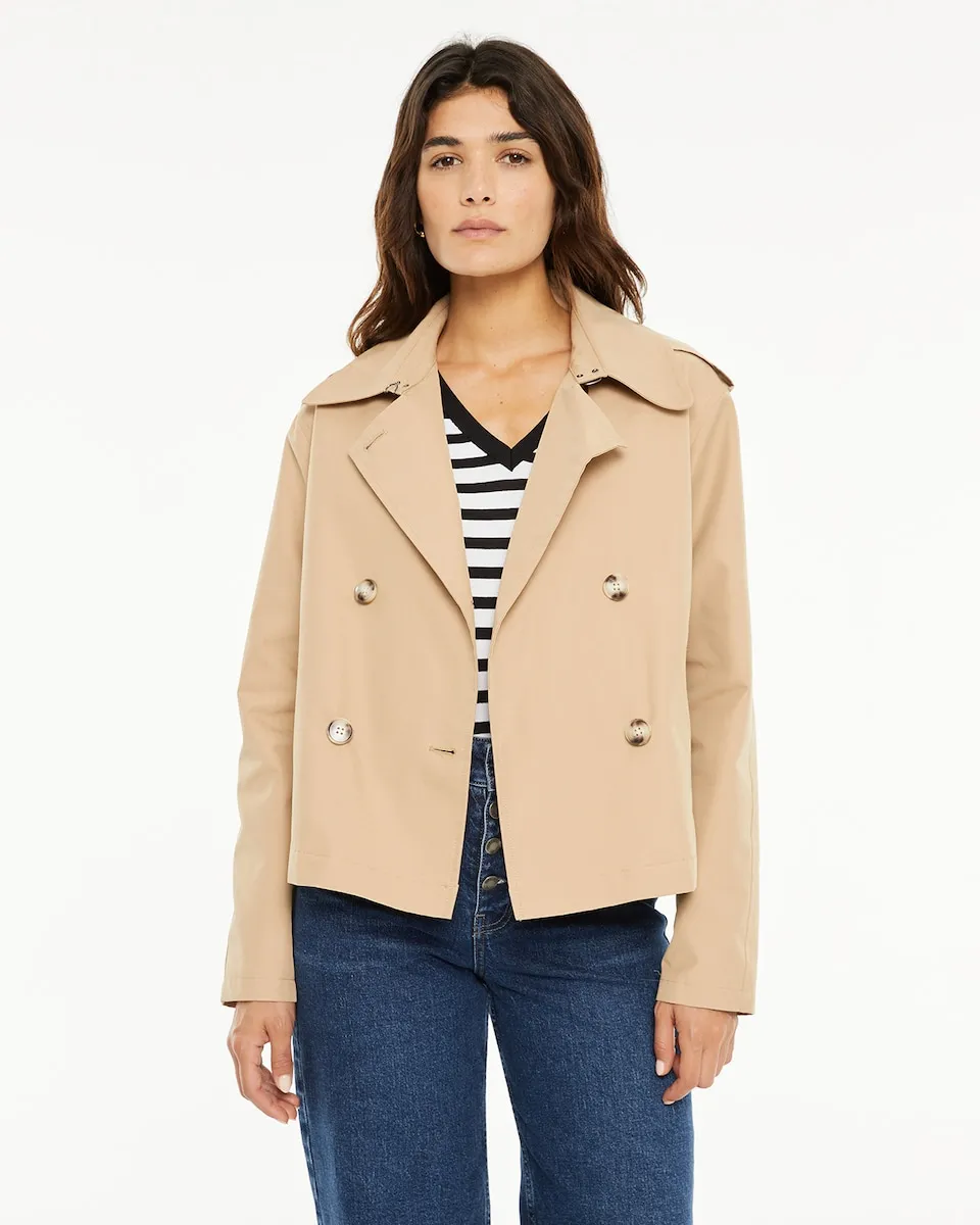 

Женский тренч с воротником-рубашкой и застежкой на пуговицы System Action, бежевый