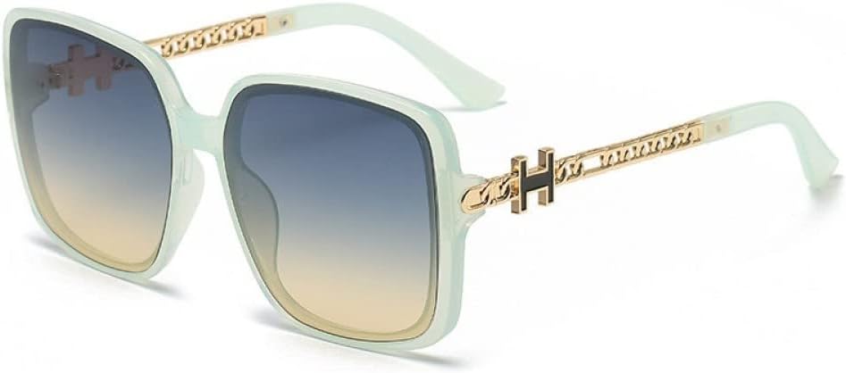 

MUTYNE Fashion большие оправы персонализированные заклепки европейские и американские модные солнцезащитные очки цепочка на дужке уличная фотография чехол для лица, C6