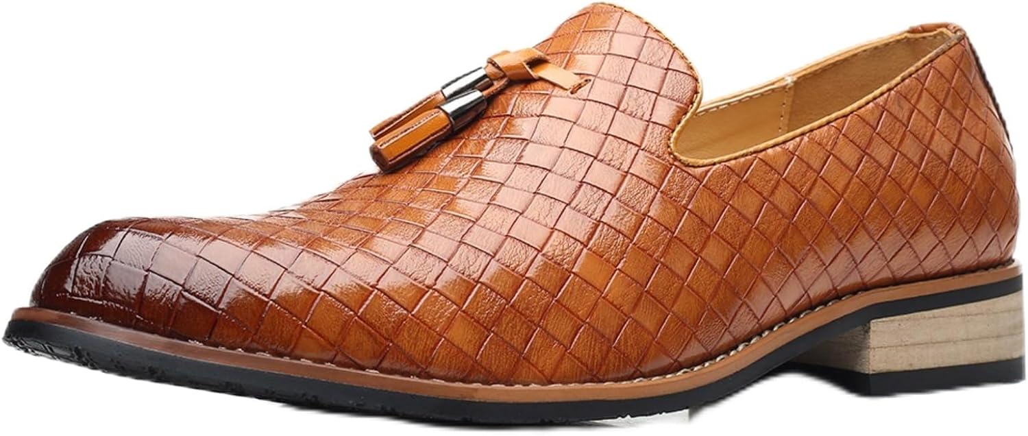 

Мужские лоферы Netehadi с плетеным кожаным узором, слипоны с кисточками, низкий каблук, легкие, мягкие и удобные, формальная обувь для работы, офиса, бизнес-вечеринок и свадеб, желтый