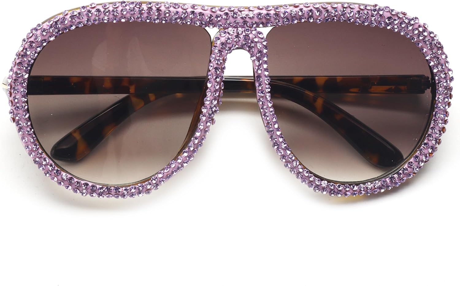 

bullabulling Большие солнцезащитные очки-пилот со стразами для женщин и мужчин, винтажные, в стиле 70-х, с крупными тонированными линзами и защитой от УФ-излучения UV400, Purple