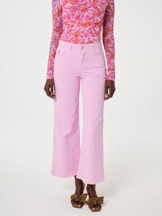 

Хейли джинсы с широкими штанинами кроп Fabienne Chapot, Pink