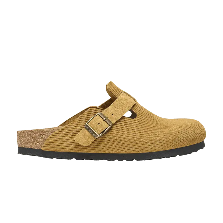 

Кроссовки Birkenstock Boston Suede Embossed Corduroy Narrow Cork Brown, желто-коричневый