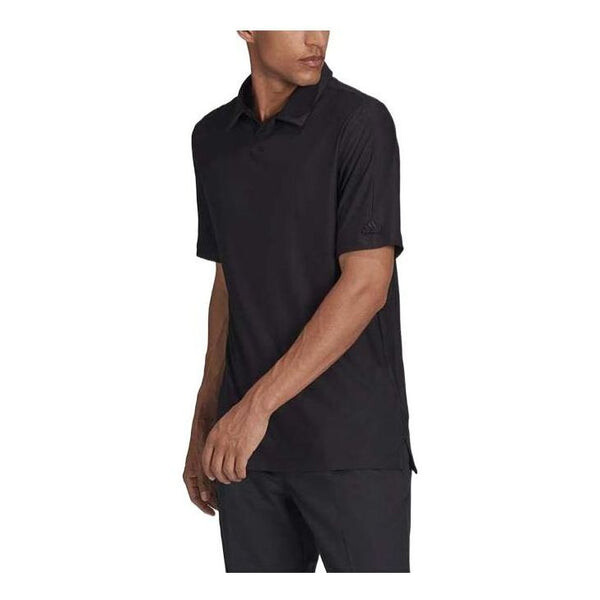 

Футболка Men's adidas Solid Color Logo Embroidered Short Sleeve Black Polo Shirt, черный