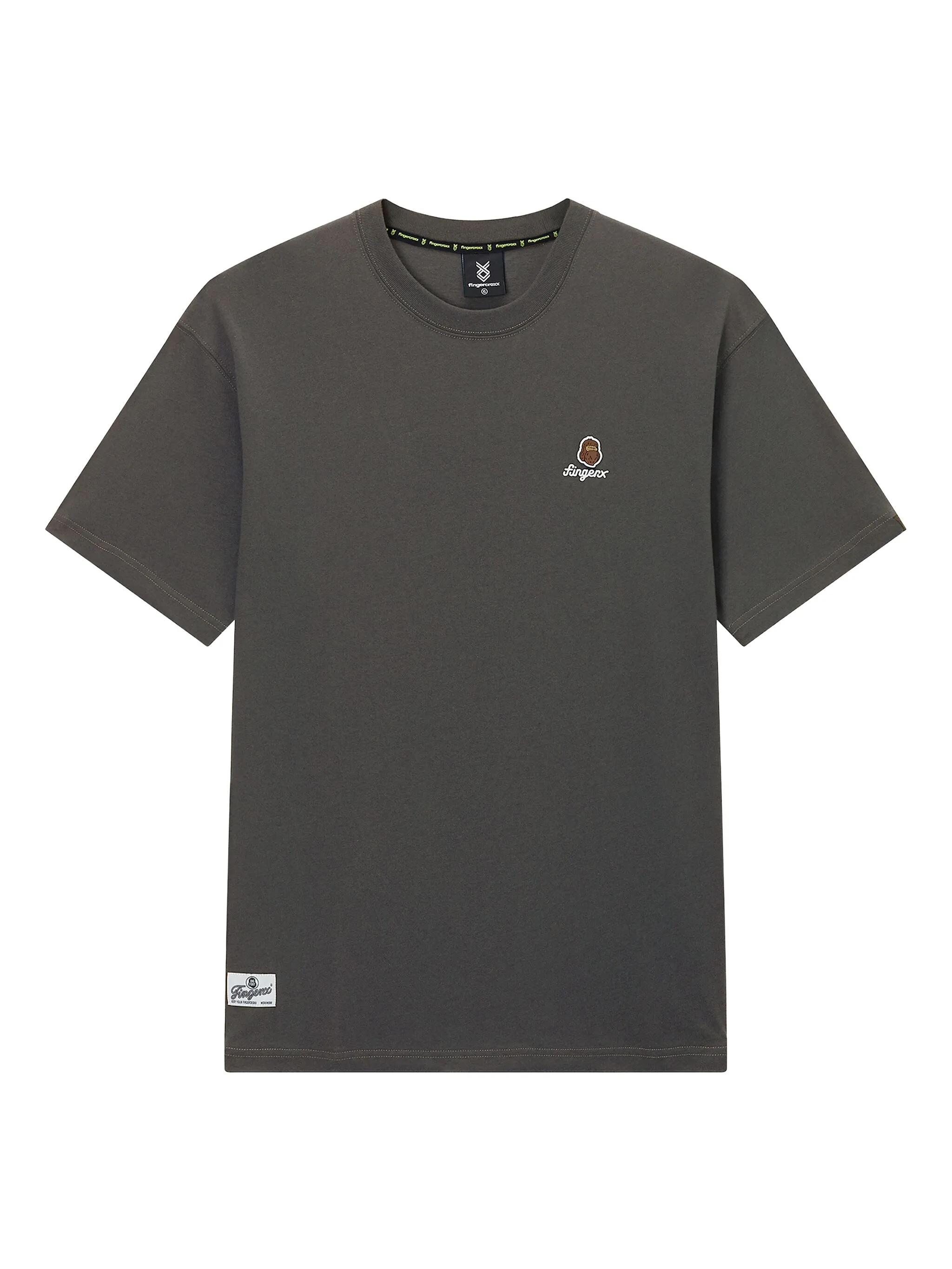 

Футболка с вышитым логотипом Fingercroxx, серый