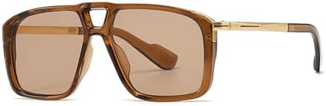 

Мужские солнцезащитные очки в стиле ретро с двойной перемычкой, защита от УФ-излучения UV400; модные женские солнцезащитные очки с градиентным переходом MTZJH, Tea Tea