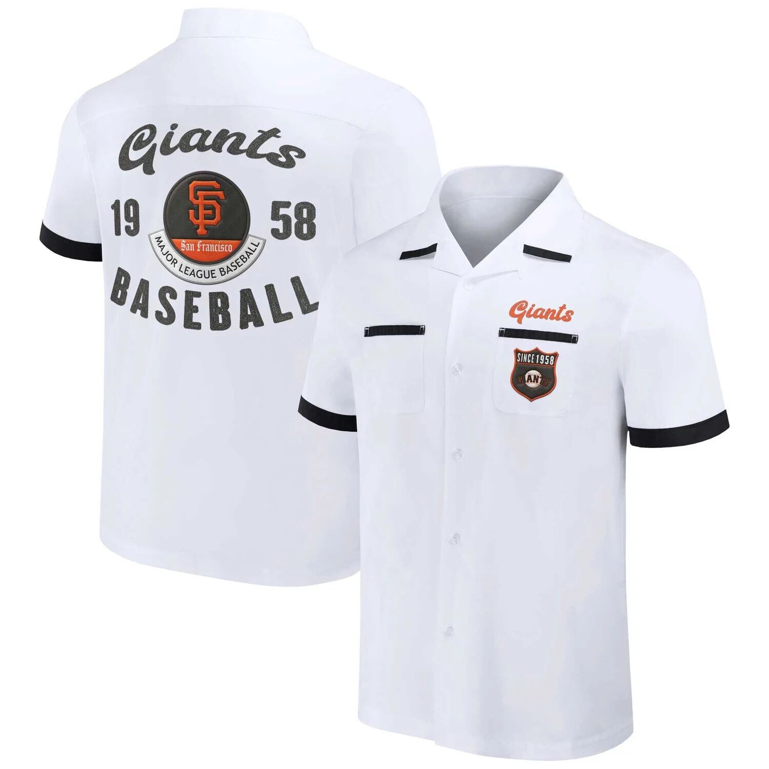 

Мужская рубашка Darius Rucker Collection от Fanatics Белая рубашка на пуговицах для боулинга San Francisco Giants