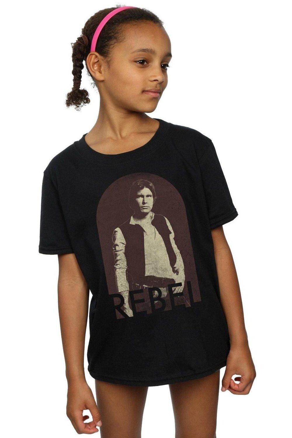

Хлопковая футболка Han Solo Rebel Star Wars, черный