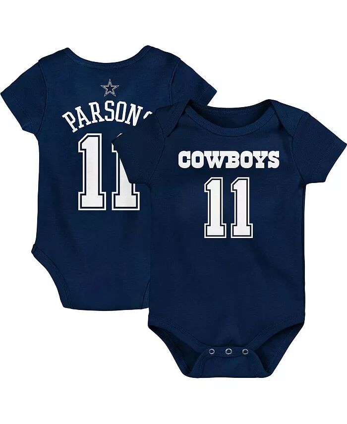 

Боди для мальчиков и девочек Micah Parsons Navy Dallas Cowboys Mainliner с именем и номером игрока Outerstuff