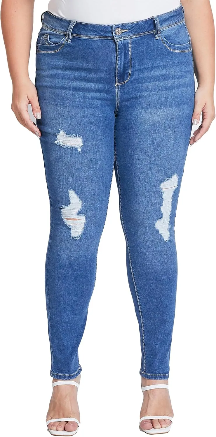 

YMI Women's Plus Sustainable Wannabettabutt Skinny Jeans