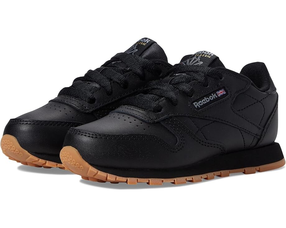 

Кроссовки Reebok Kids Classic Leather Sneakers, цвет Black/Gum