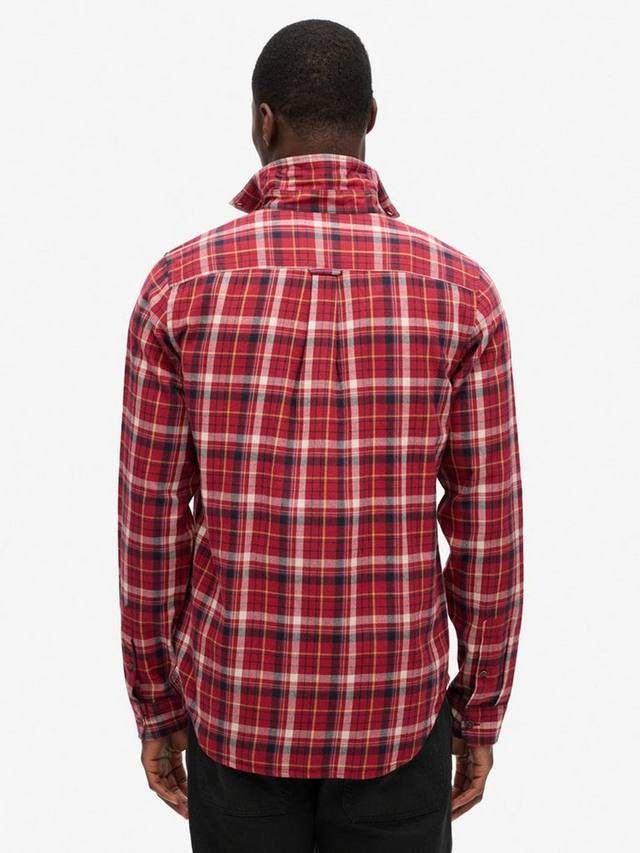 Органическая хлопковая рубашка в винтажную клетку Superdry, Montauk Red — фото 2
