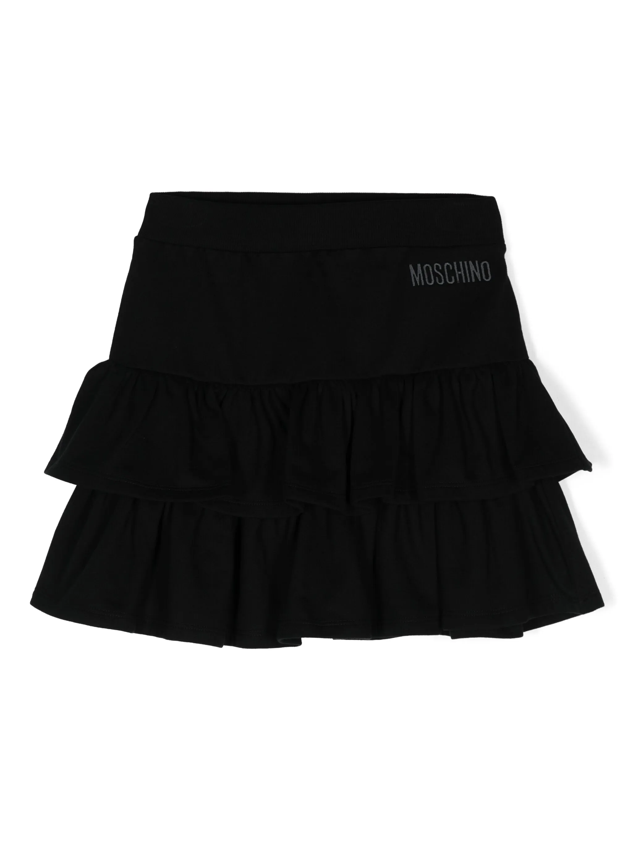 

Юбка с вышитым логотипом Moschino Kids, черный