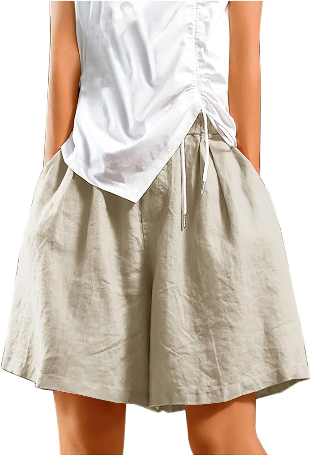 

Женские летние шорты с высокой талией и карманами Juebong