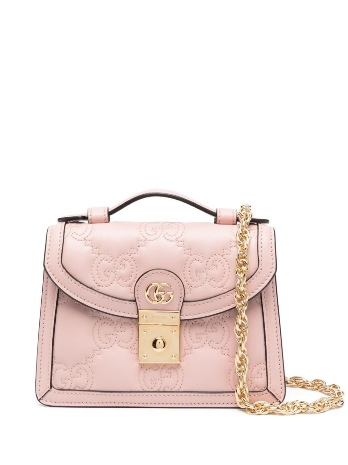 

Мини-сумка Gucci с верхней ручкой, розовый