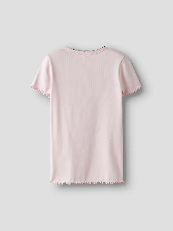Футболка Nkffiona ss slim top pb print t-shirt Name It, нежный оттенок — фото 4