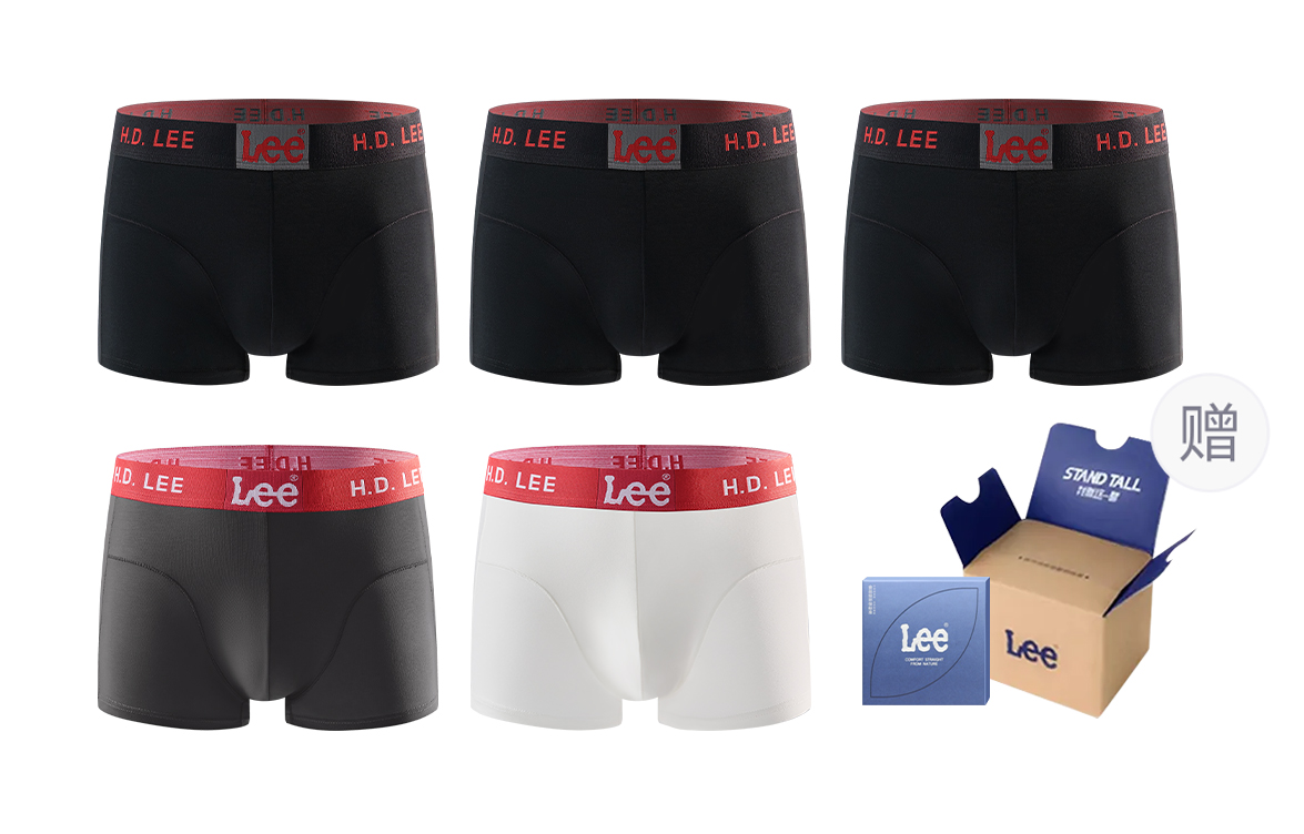 

Классические трусы 101 для мужчин, набор из 5 штук Lee, белый