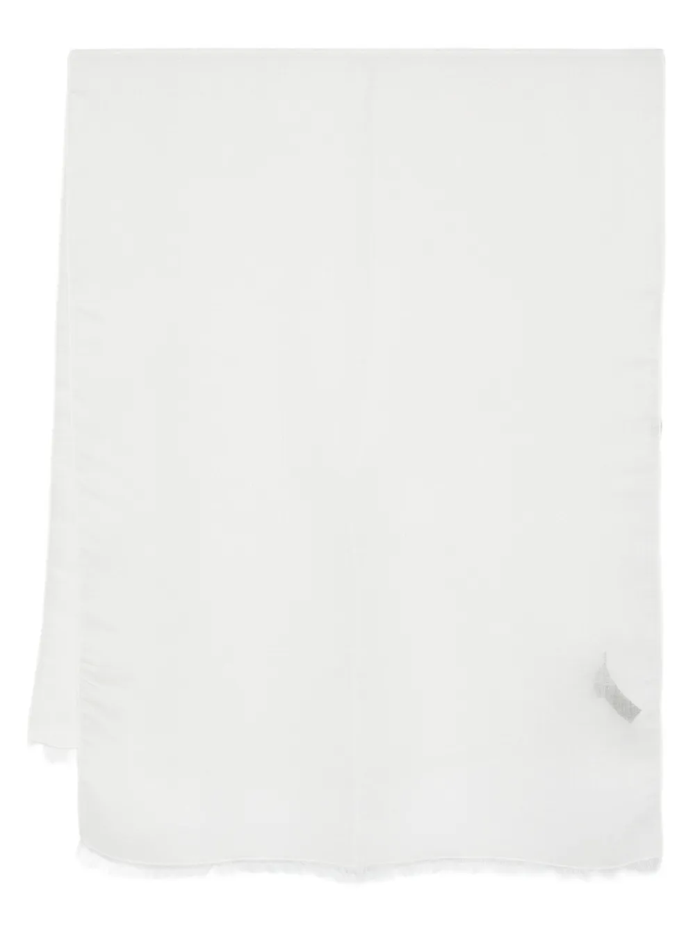 

Шарф из смеси шерсти и модала с бахромой Emporio Armani, белый