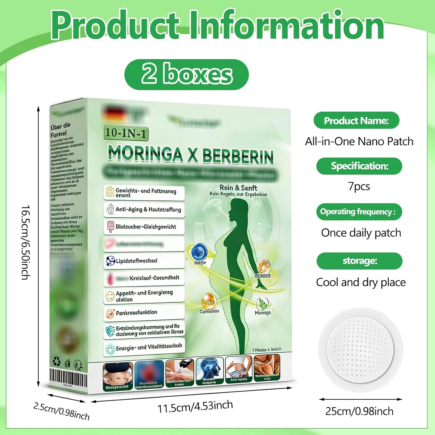 Нано-микроигольные пластыри Moringa NAD+ 10-в-1, 3 упаковки Cpkonuuip — фото 2