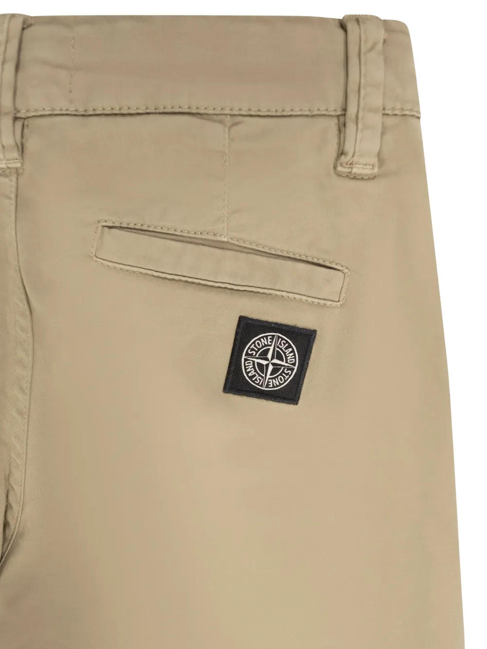 Брюки чинос с нашивкой-логотипом Stone Island Junior, бежевый — фото 3